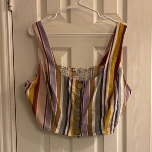 Haute Monde Multicolor Striped Crop Top